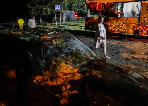 Russian missile strike in Kyiv