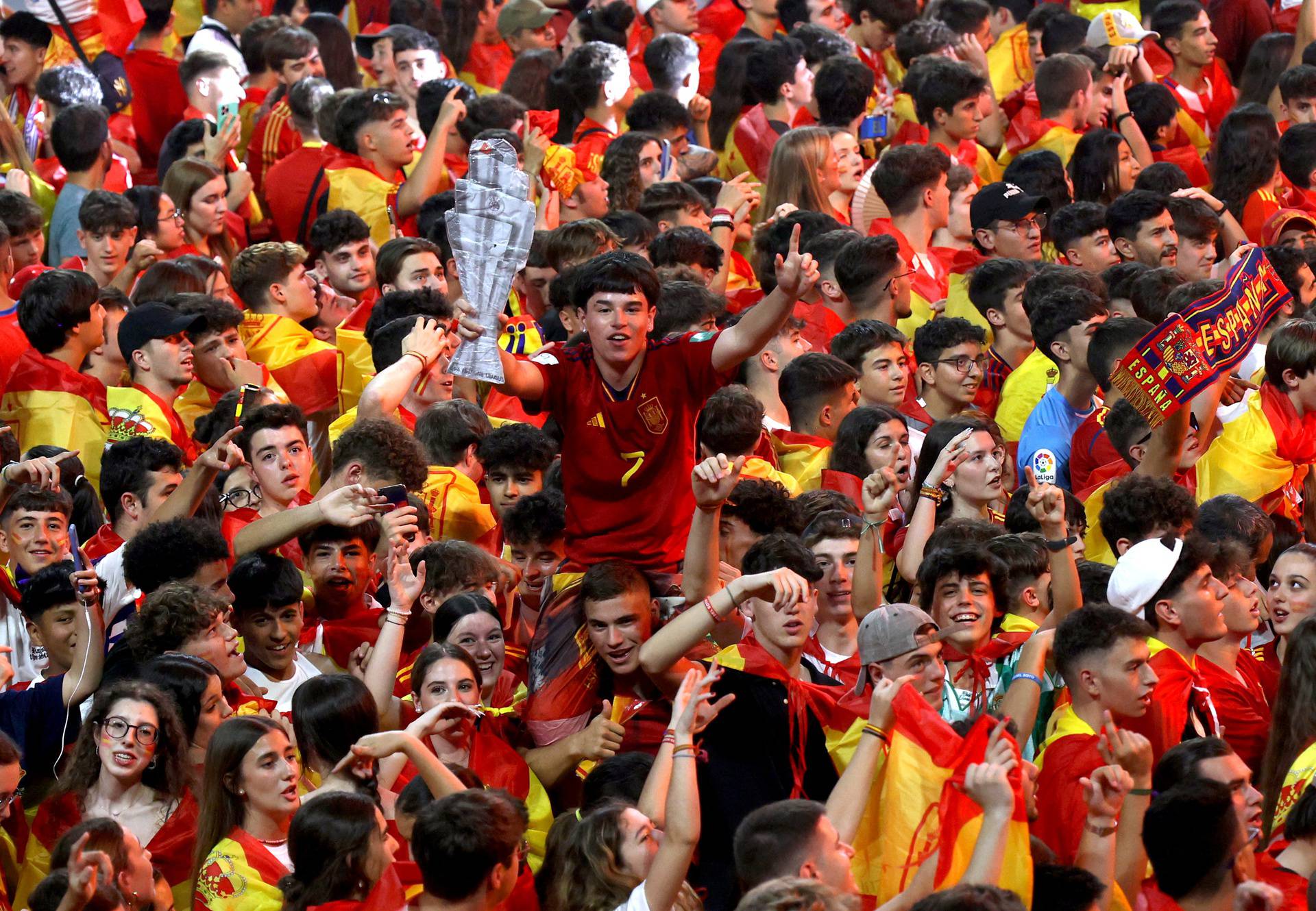 UEFA Nations League - Spain celebrate winning the UEFA Nations League