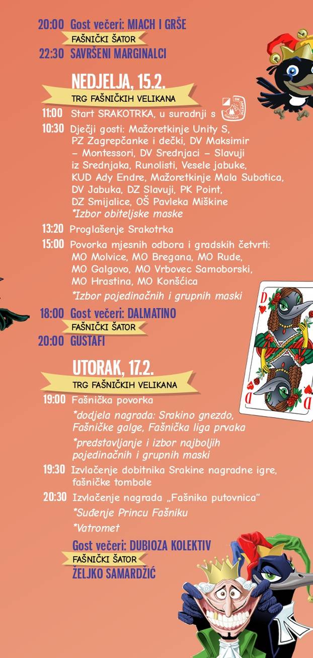 Spektakl za 200. Samoborski fašnik: Ovo je detaljan program i raspored svih događanja