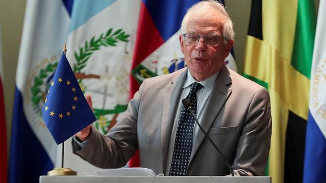 High Representative of the European Union for Foreign Affairs and Security Policy Josep Borrell speaks during a news conference in Panama City