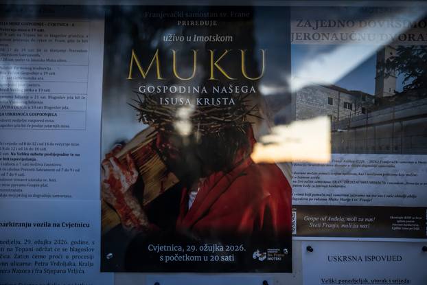 U Imotskom na Cvjetnicu uprizorena „Imotska Muka“, scenski prikaz Muke Gospodina našega Isusa Krista 