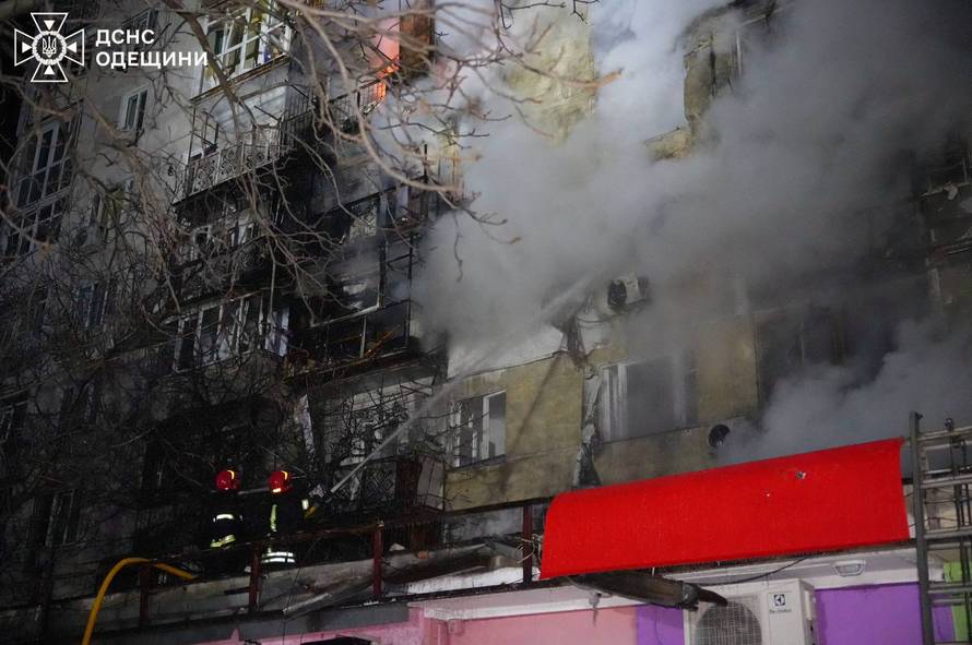 Aftermath of a Russian drone attack in Odesa