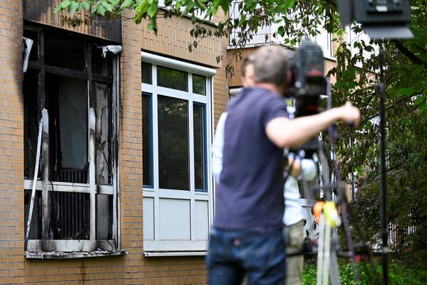 Aftermath of a fire at Marienkrankenhaus hospital in Hamburg