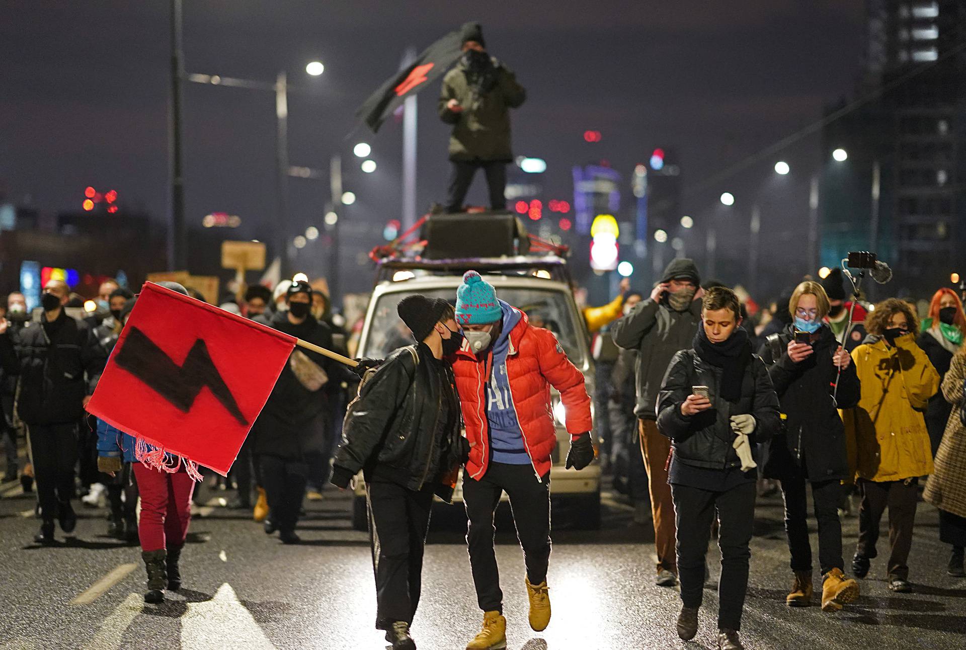 Protest against the verdict restricting abortion rights in Warsaw