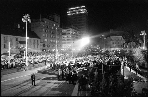 Zagreb: Svečano otkrivanje spomenika banu Josipu Jelačiću na istoimenom trgu, 15.10.1990.