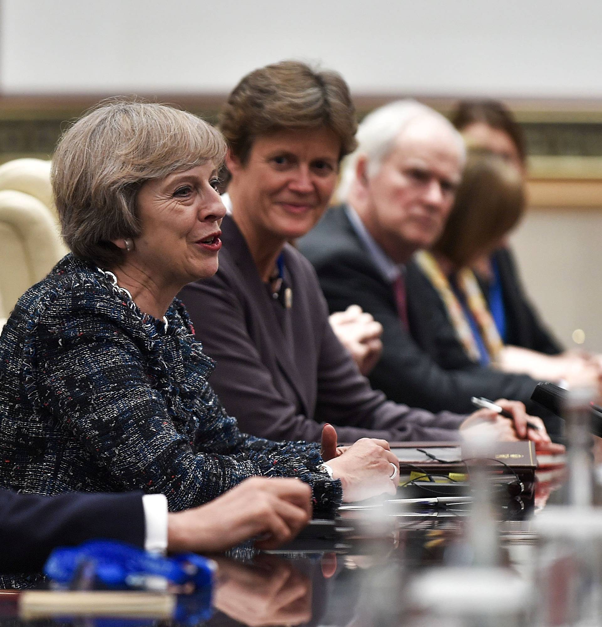 Chinese President Xi Jinping and British Prime Minister Theresa May meet at the West Lake State House on the sidelines of the G20 Summit, in Hangzhou