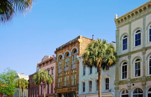 View of Broad Street in historic Charleston SC 