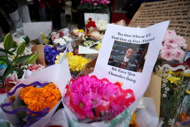 FILE PHOTO: Makeshift memorial for actor Matthew Perry in New York