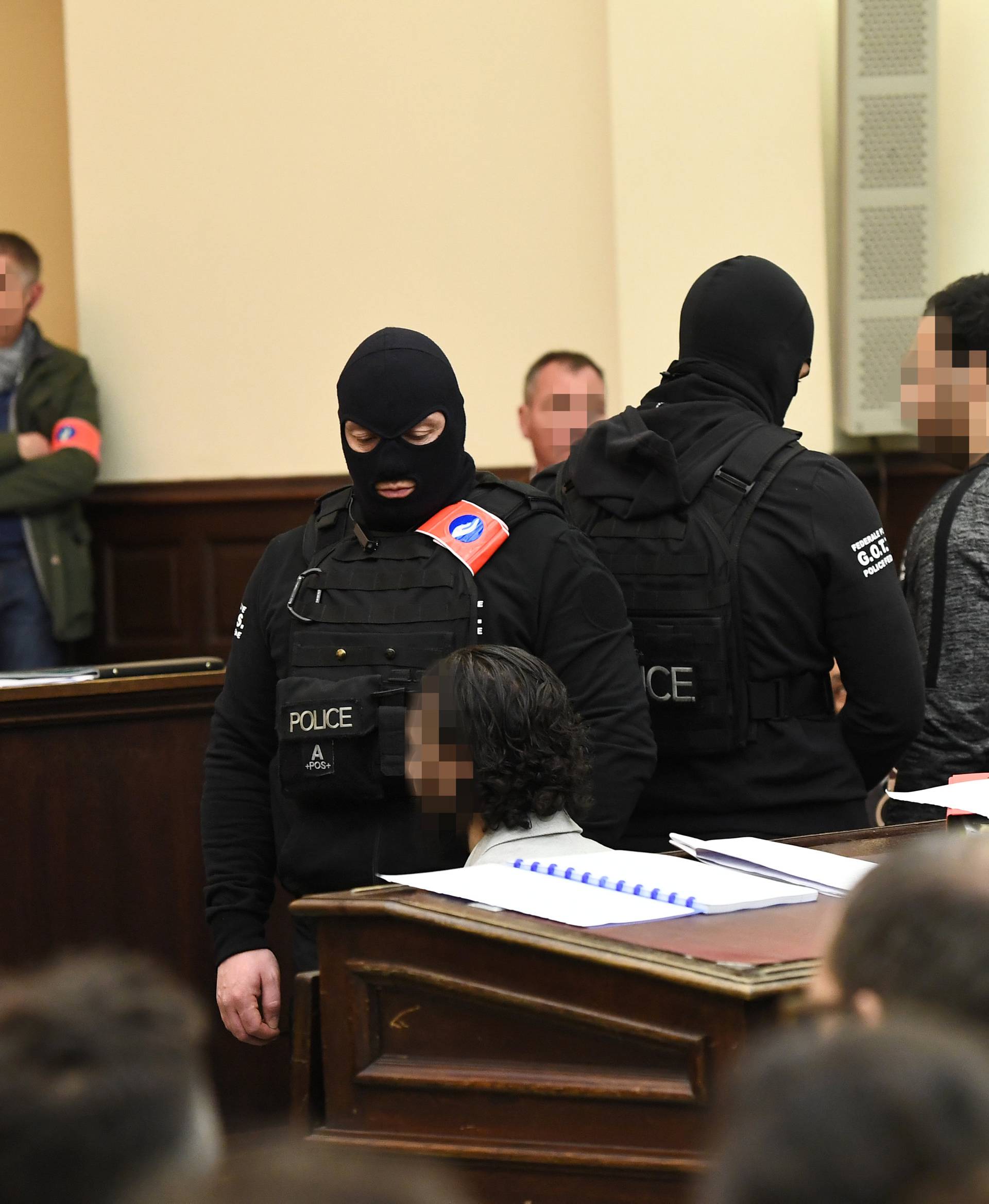 Salah Abdeslam, one of the suspects in the 2015 Islamic State attacks in Paris, appears in court during his trial in Brussels