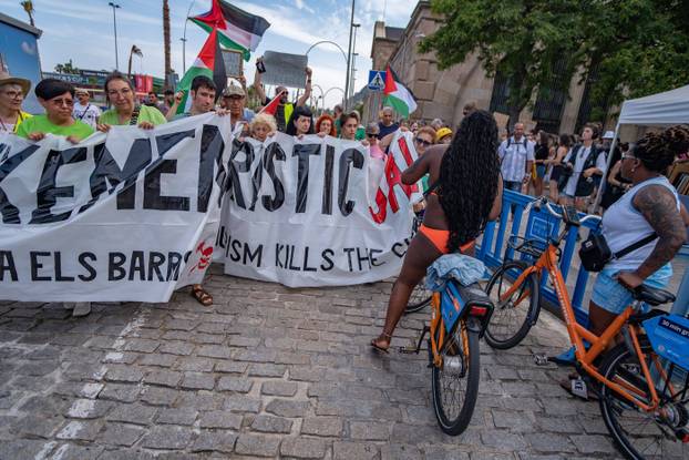Demonstration for tourism decrease in Barcelona, Spain - 06 Jul 2024