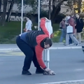 Dirljiv prizor na ulicama Beograda: Muškarac na štakama stao pomoći ozlijeđenom mačiću