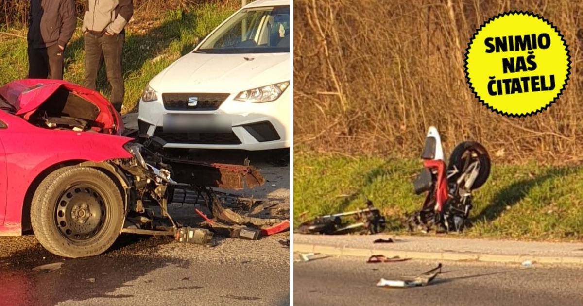 VIDEO Čovjek poginuo u teškoj nesreći u Sesvetama: Sudarili se automobil i motocikl na križanju