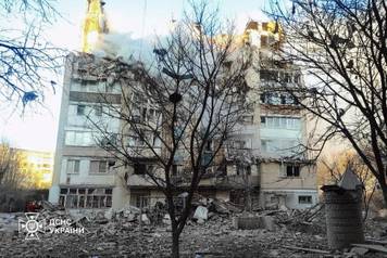 Aftermath of a Russian missile attack in Ternopil