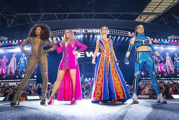 The Spice Girls live at Wembley Stadium on their first of 3 sold out nights