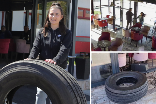 Guma 'došla' na kavu u Belišće: 'Kotrljala se prema meni, u zadnji tren sam utrčala u lokal'