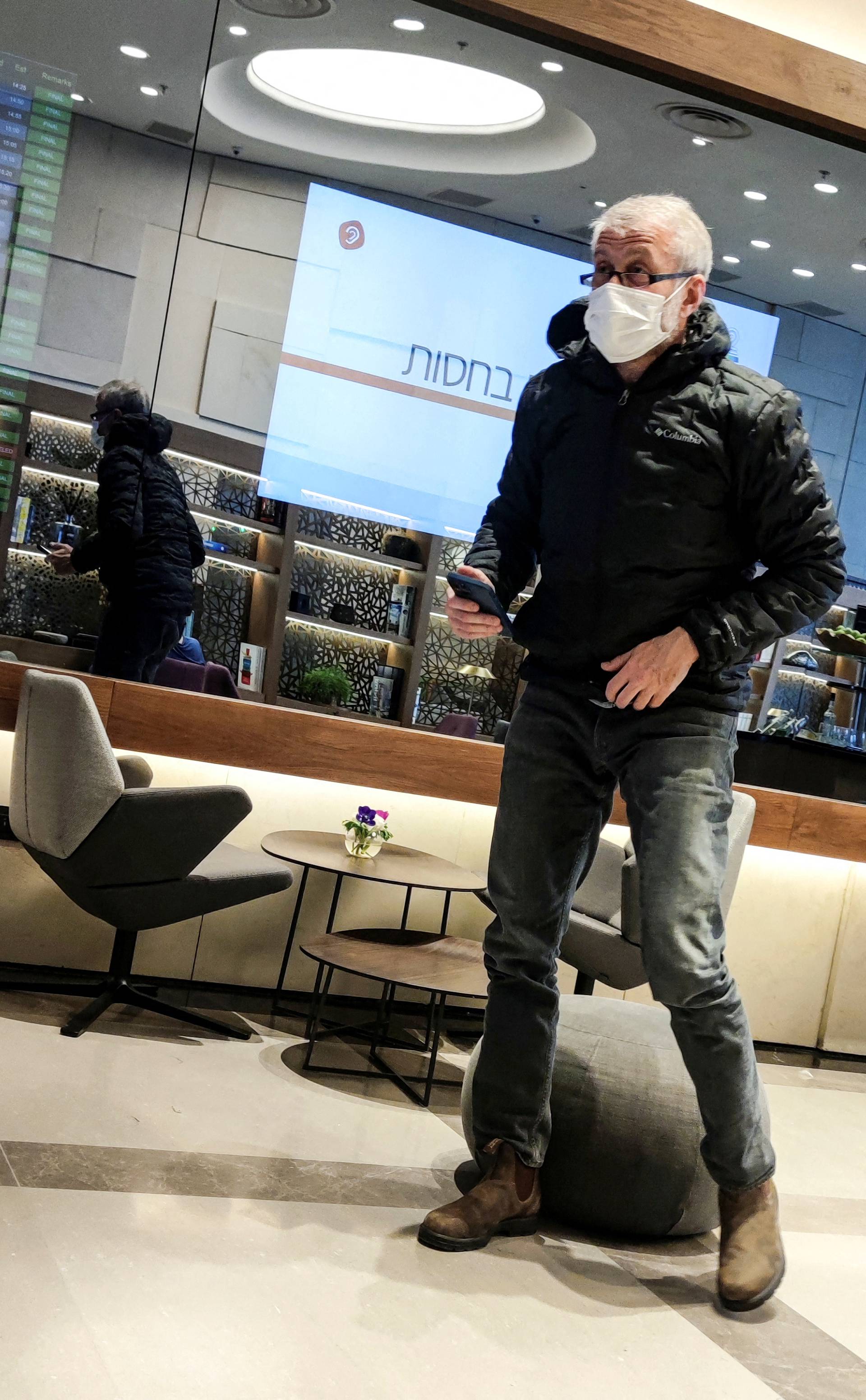 Russian oligarch Roman Abramovich is seen in a VIP lounge at Ben Gurion international airport in Israel