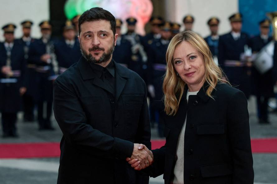 Ukraine's President Zelenskiy meets Italy's PM Meloni in Italy