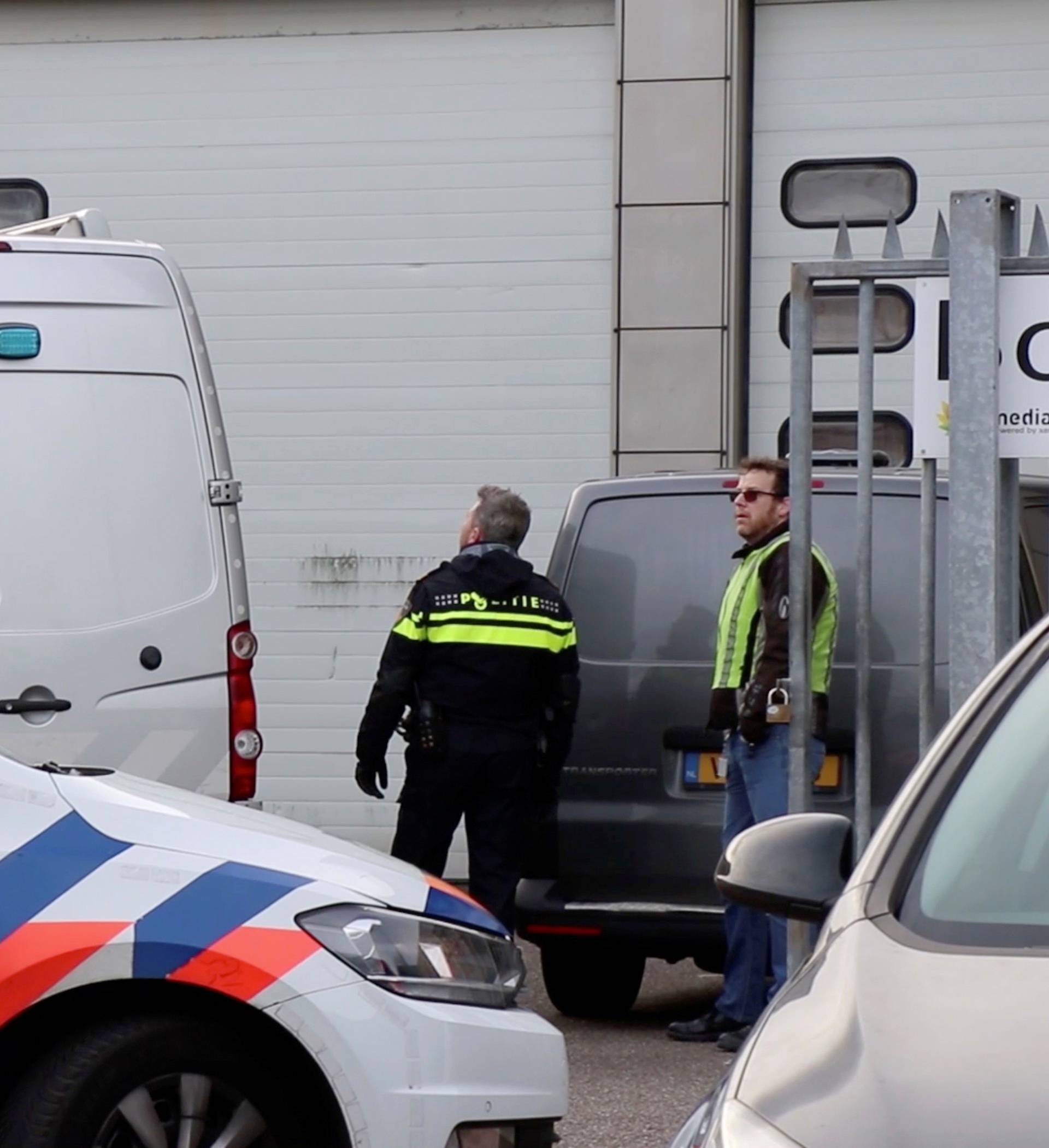 View of an office building where a suspected letter bomb went off in the mail room, in Amsterdam