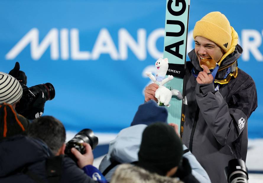 Ski Jumping - Men's Normal Hill Individual Victory Ceremony