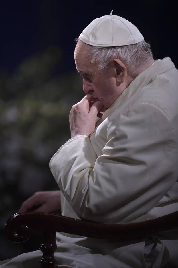 Pope Francis during the Via Crucis