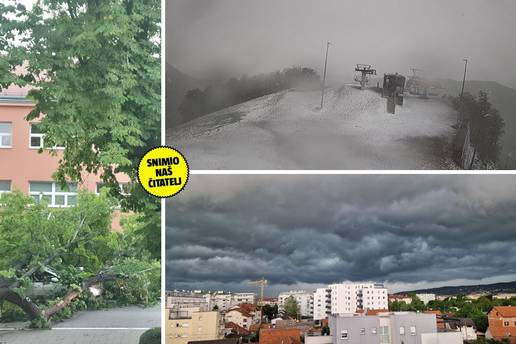 VIDEO Nevrijeme u Zagrebu napravilo kaos, vjetar ru&scaron;io sve, na Platku upravo pada snijeg