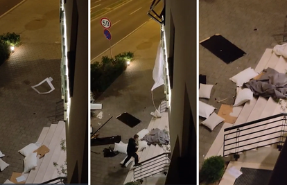 VIDEO Pijani gost u gluho doba noći demolirao sobu zadarskog hotela, stvari bacao kroz prozor