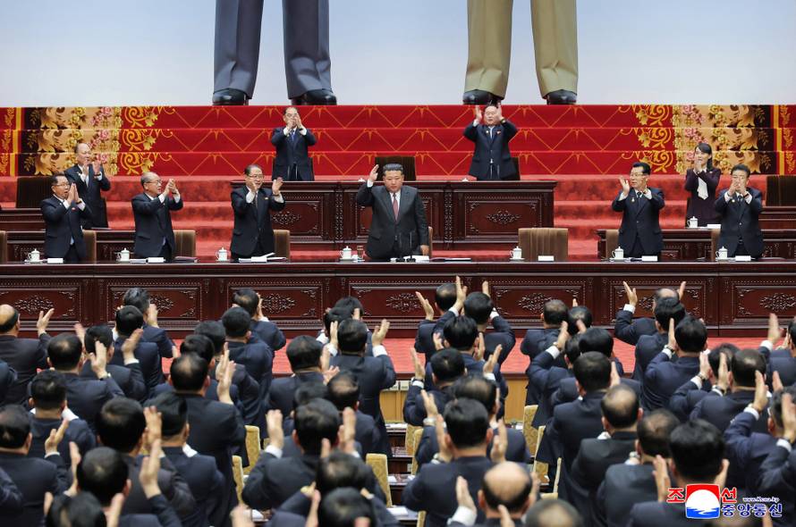 North Korean leader Kim Jong Un attends the first session of the Supreme People's Assembly in Pyongyang
