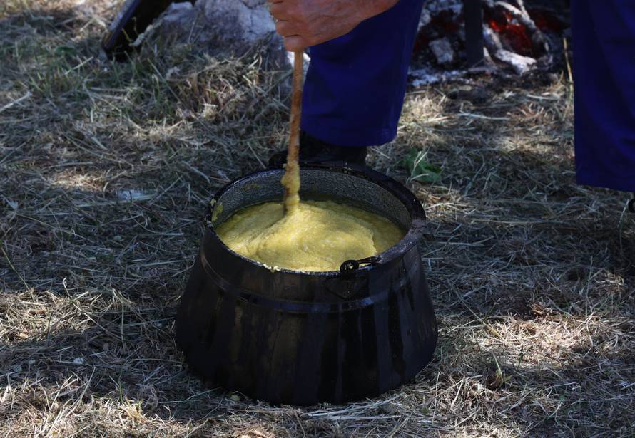 Vodice:Tradicionalni prvosvibanjski piknik u Rakitnici,spremanje divljeg zelja i pulente.