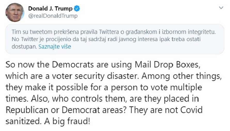 Twitter sakrio objavu Trumpa: Obmanjuje stalno o zdravstvu