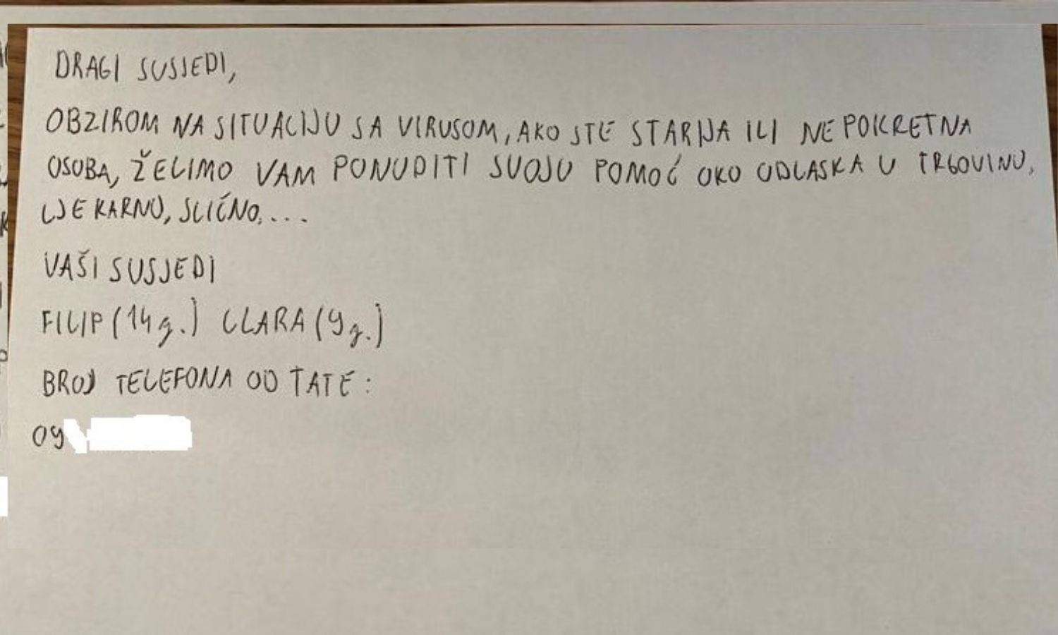 Mali heroji nude pomoć starijim susjedima: 'Budimo humani...'