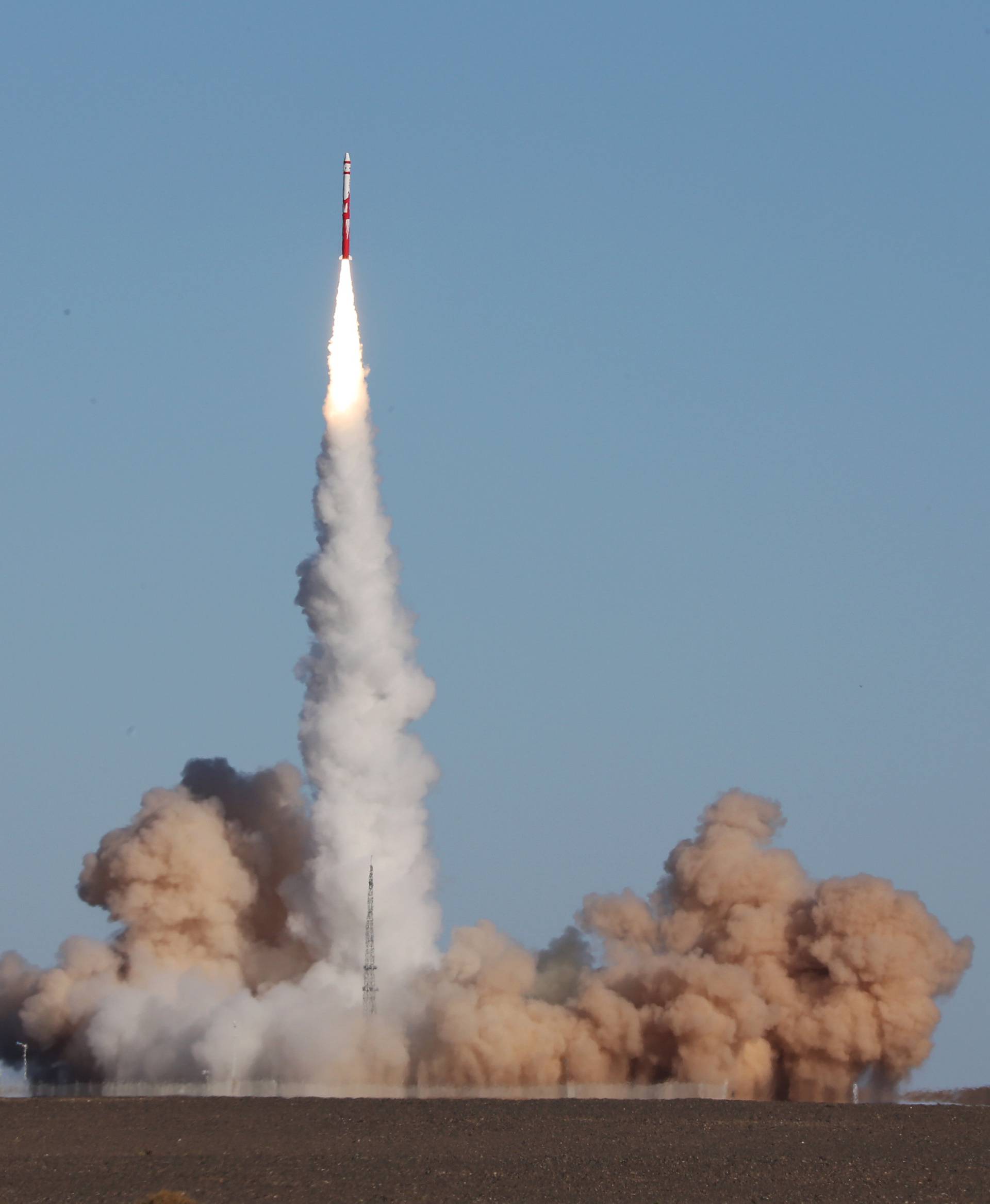 Zhuque-1, a privately developed Chinese carrier rocket by Beijing-based Landspace, lifts off from the launch pad at Jiuquan Satellite Launch Center in Gansu