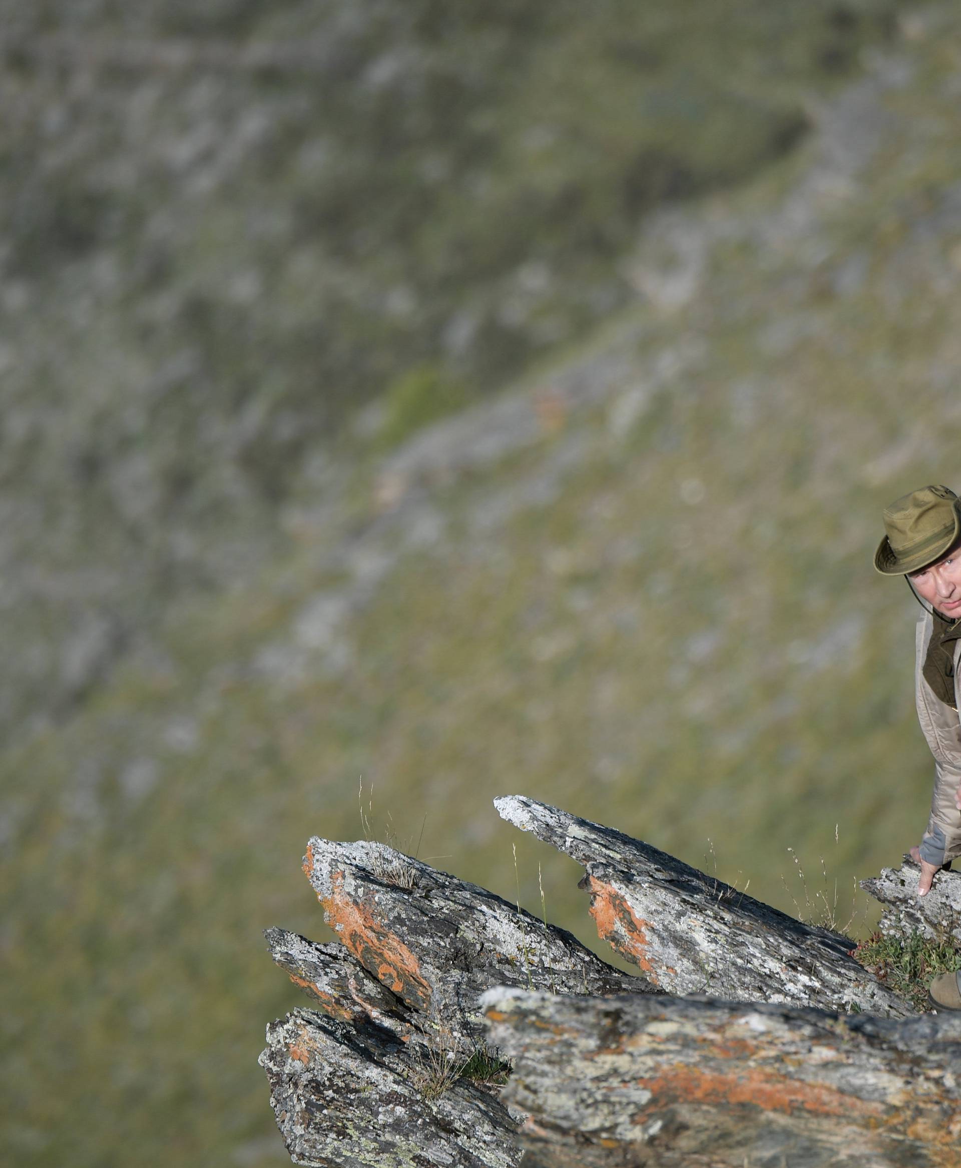 Russia's President Putin is seen during his vacation in the Republic of Tyva