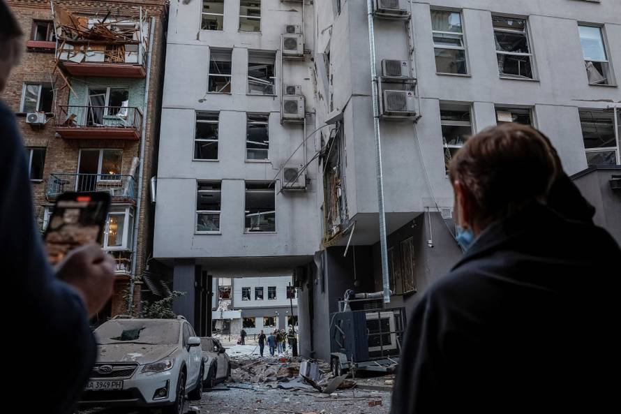 Aftermath of a Russian missile and drone attack in Kyiv