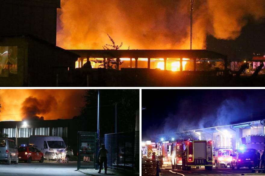 Veliki požar buknuo u dvorištu tvrtke na Žitnjaku: Gasi ga 57 vatrogasaca, ozlijeđen je radnik