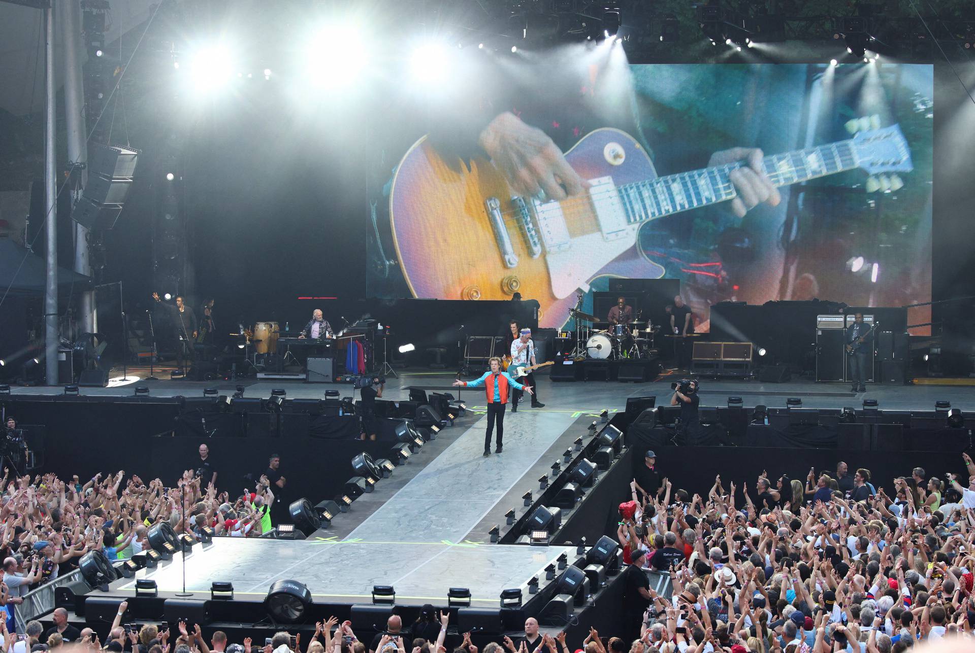 The Rolling Stones perform as part of their "Stones Sixty Europe 2022 Tour" in Berlin