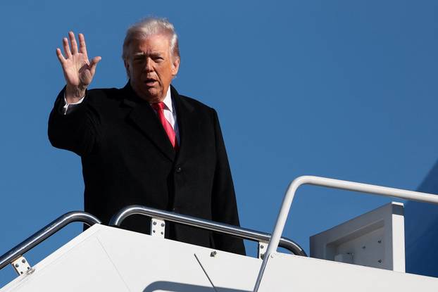 U.S. President Trump boards Air Force One en route to Detroit, at Joint Base Andrews