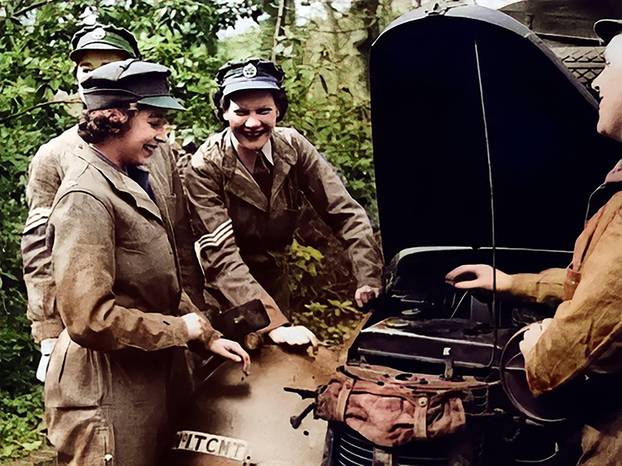 Queen Elizabeth II as a mechanic during the Second World War