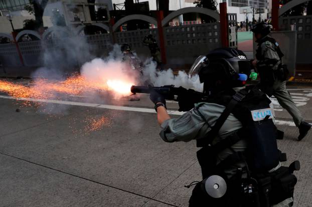 Hong Kong police fire tear gas in feverish start to 22nd weekend of protests in Hong Kong