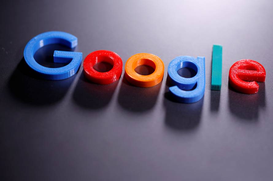 A 3D printed Google logo is seen in this illustration taken