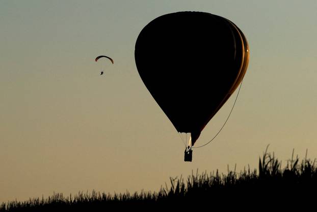 Hot air balloon fiesta above Hradec Kralove city