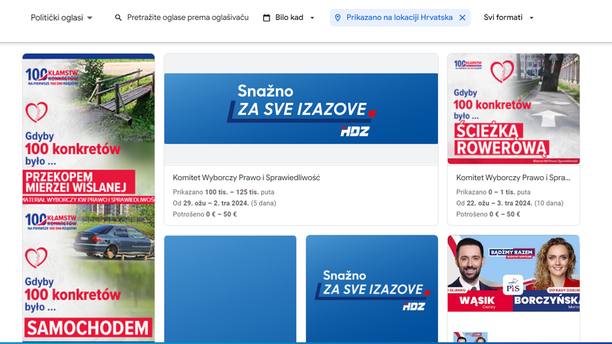 Strani agenti u izborima? Pravo i pravda iz Poljske plaćaju oglase s HDZ-ovim vizualima