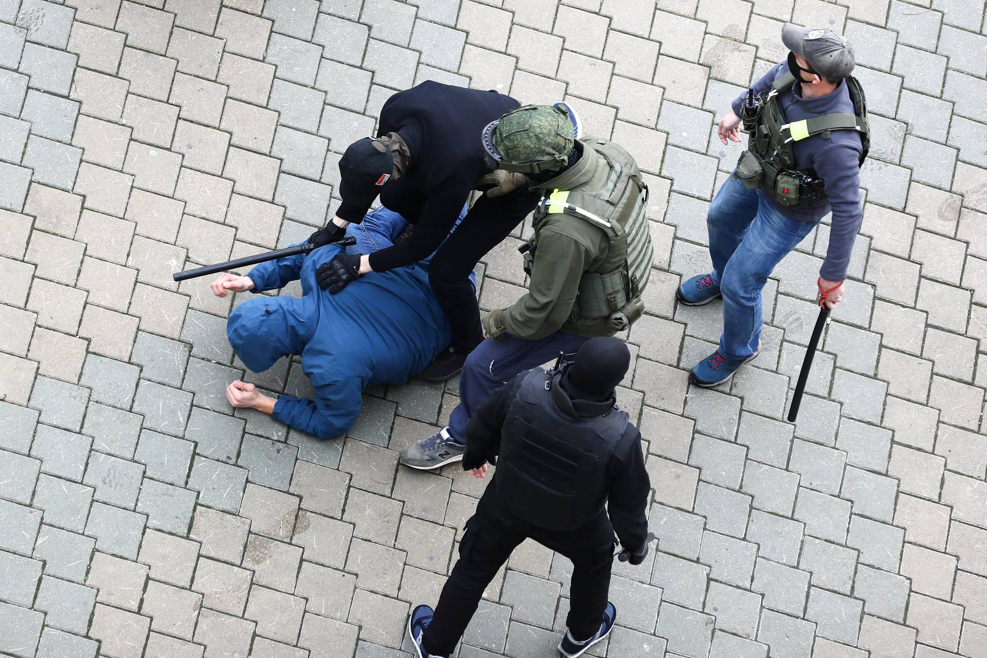 Belarusian opposition supporters hold a rally in Minsk