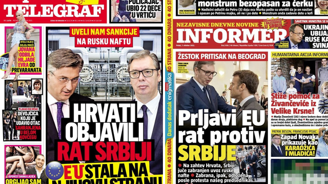 Srpske naslovnice: 'Hrvatska je proglasila rat Srbiji'. Objavili su i crtež ustaše kako kolje Srbina