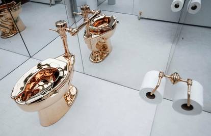 Ovo je zahod od 18-karatnog zlata. Potpuno je funkcionalan. Prodali su ga za 12,1 mil. dolara