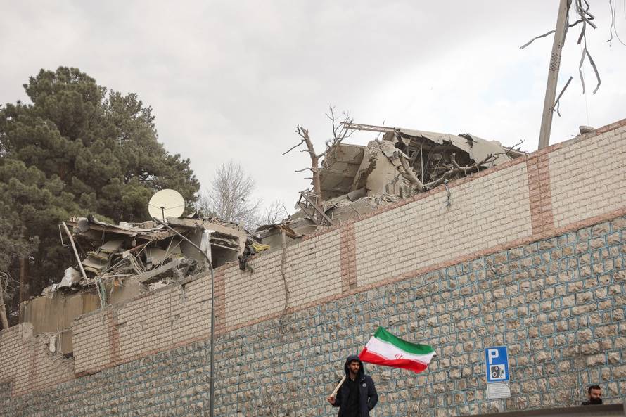 Aftermath of an Israeli and the U.S. strike on Gandhi Hotel Hospital, in Tehran