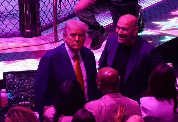 U.S. President Trump attends the UFC 316 event, in Newark