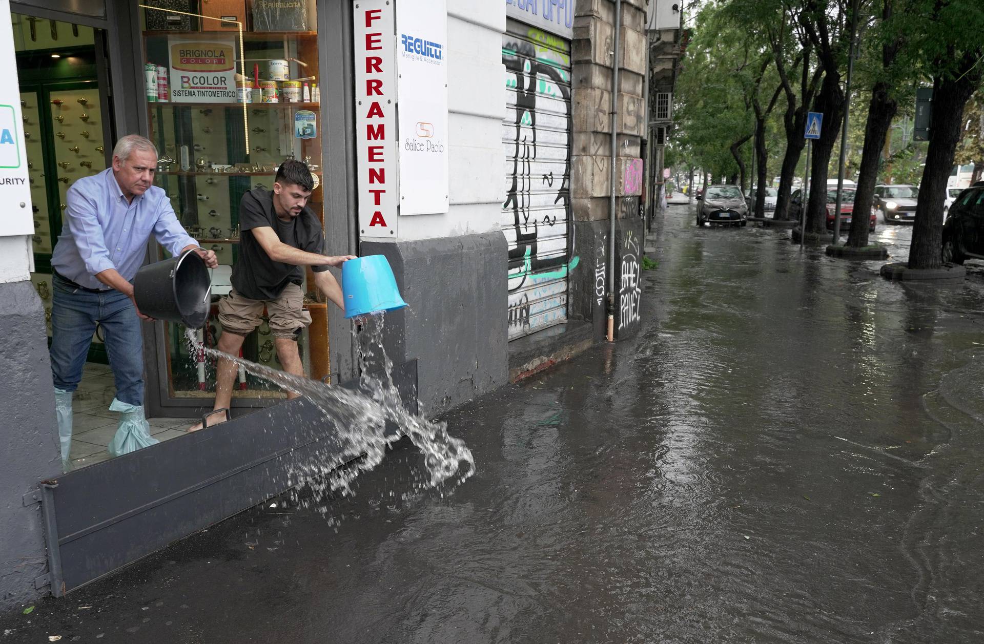 Heavy rainfall on the island of Sicily