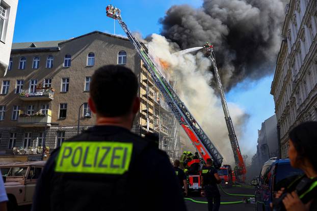 Fire at an apartment building, in Berlin