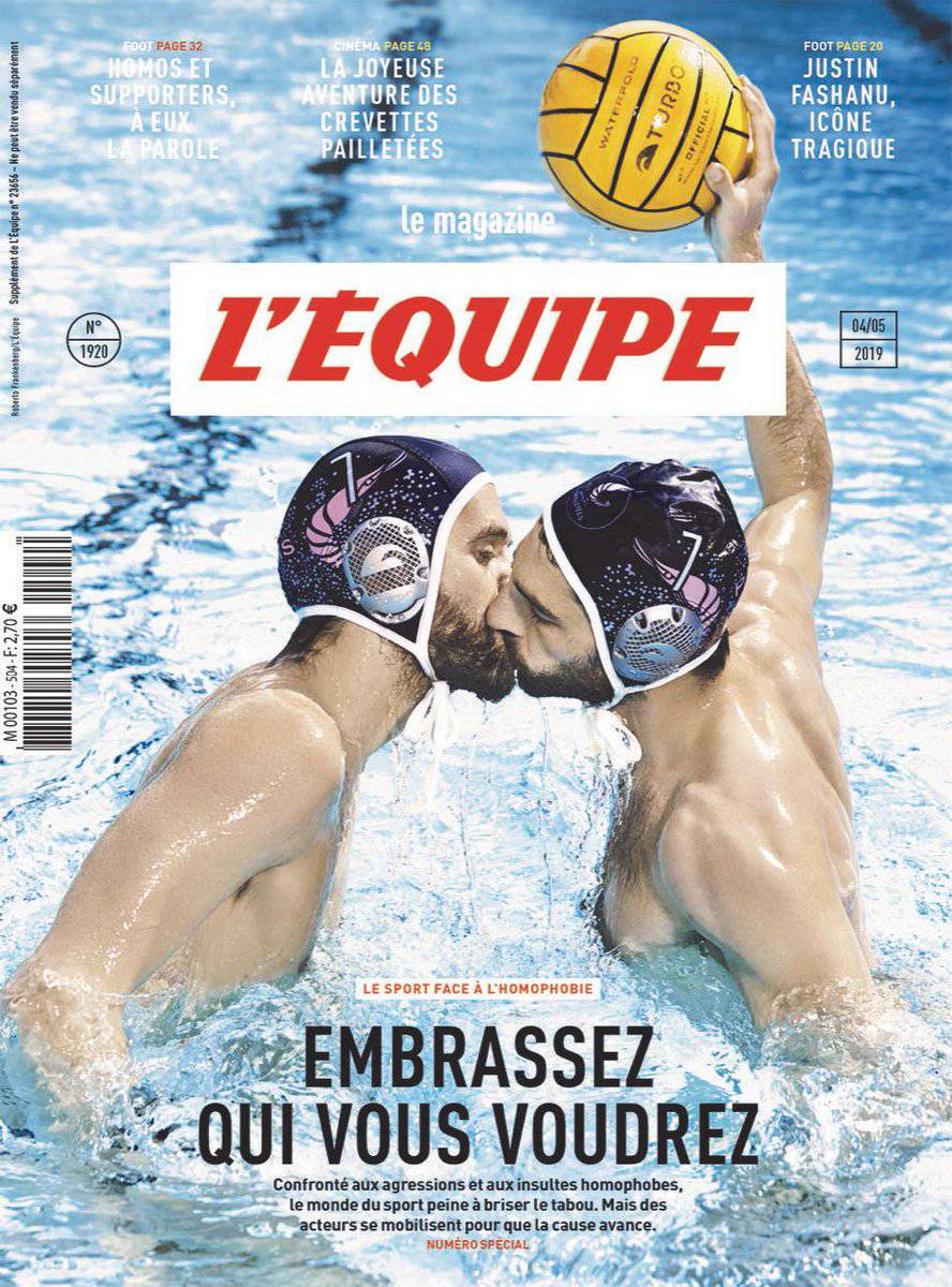 Povijesna naslovnica: L'Equipe objavio pusu gay vaterpolista