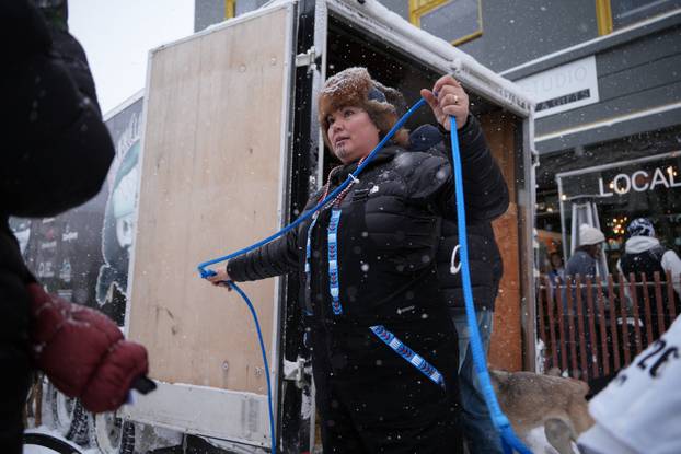 Ceremonial start of the 54th Iditarod Trail Sled Dog Race in Anchorage